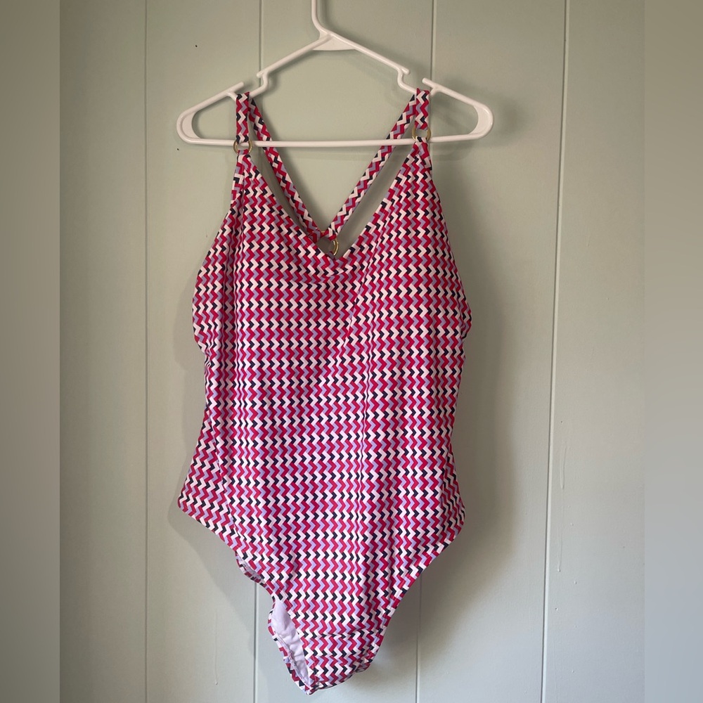 Kona Sol Red and Blue Patterned Swimwear- Size 20